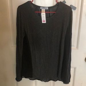 Black long sleeve shear top
